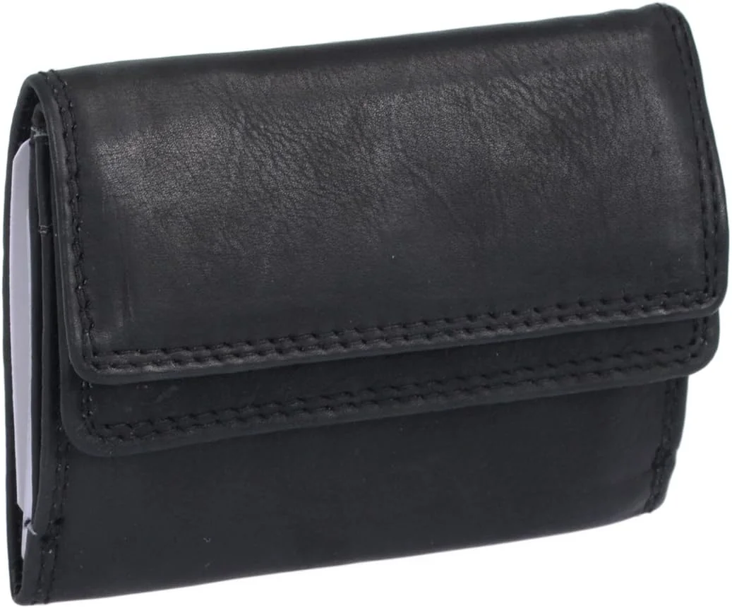 PORTFEL SKÓRZANY 9.5X7.5CM CZARNY UNISEX