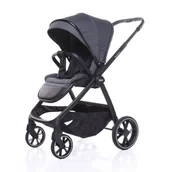 Wózki dziecięce - 4Baby Foster Graphite Wózek Spacerowy • duże amortyzowane koła • siedzisko przodem/tyłem • lekki 0-22KG - miniaturka - grafika 1