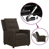 Fotele - Lumarko Rozkładany fotel ułatwiający wstawanie, ciemnobrązowy, tkanina! - miniaturka - grafika 1