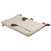 Koce - Koc Bawełniany W Lamy 130 X 180 Cm Beżowo-pomarańczowy Khandwa - miniaturka - grafika 1