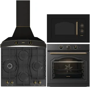 Zestaw AGD do zabudowy Gorenje Retro Piekarnik BOS67371CLB + Płyta gazowa GW6D42CLB + Okap DK63MCLB + Kuchenka mikrofalowa BM235CLB - Zestawy AGD - miniaturka - grafika 1