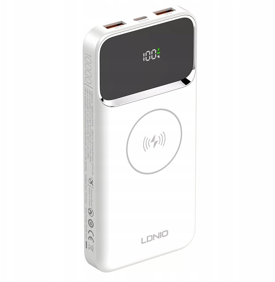 Powerbank LDNIO Powerbank LDNIO 10000 mAh indukcja Qi magnes USB-C