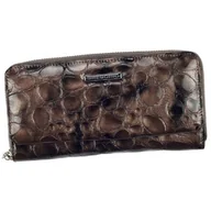 Portfele - Portfel Damski Skóra Naturalna Lakierowana GREGORIO Duży Z Metalowym Suwakiem Piórnik FZ-111 SZARY 18,5 x 9,5 x 3,5 [cm] - miniaturka - grafika 1