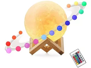 Lampka nocna księżyc kolorowa rgb usb akumulator - Lampy stojące - miniaturka - grafika 3