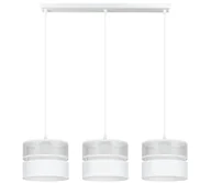 Lampy sufitowe - Żyrandol na lince LIMA 3xE27/60W/230V srebrny/biały - miniaturka - grafika 1