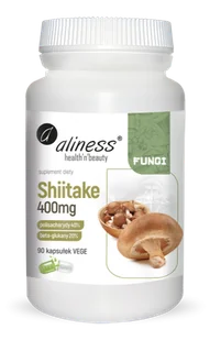 Aliness Shiitake FUNGI Ekstrakt 400 mg Zdrowe Grzyby (90 kaps) VEGE ALI-179 - Suplementy naturalne - miniaturka - grafika 1