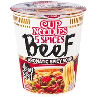 Szybkie dania obiadowe - Nissin Original Nissin Cup Noodles, zupa instant z wołowiną 5 smaków, pikantna 64g - Nissin 3395-uniw - miniaturka - grafika 1