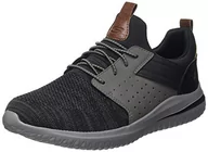 Trampki męskie - Skechers Męskie trampki Delson 3.0 Cicada, Czarna szara dzianinowa siatka W syntetyczna, 44 EU - miniaturka - grafika 1