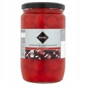 Konfitury, marmolady, powidła - Czereśnie koktajlowe czerwone bez ogonków Rioba całe do drinków dekoracji - miniaturka - grafika 1