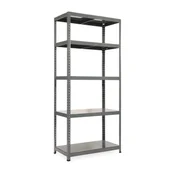 Szafy i regały magazynowe - Regał półkowy 1800x900x500 mm, 5 półek, nośność półek 175 kg, RAL 7031 - miniaturka - grafika 1