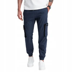 Męskie spodnie JOGGERY cargo granatowe V5 OM-PAJO-0135 XXL - Spodnie męskie - miniaturka - grafika 1