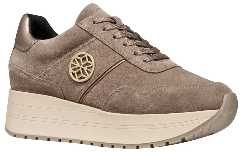 Geox Damskie buty sportowe D New KENCY, beżowe, rozmiar 35 EU, beżowy, 35 EU