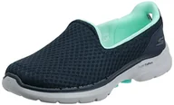 Sneakersy damskie - Skechers Damskie sneakersy Go Walk 6 Big Splash, Granatowa tkanina turkusowa wykończenie, 37.5 EU - miniaturka - grafika 1