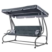 Huśtawki - Majowo.pl SZARA HUŚTAWKA OGRODOWA Z FUNKCJĄ ROZKŁADANIA HUŚTAWKA MEGI GREY - miniaturka - grafika 1