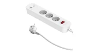 Listwy zasilające - Przedłużacz szybkoładujący PD20 3-gniazdowy z wyłącznikiem + 2x USB (A+C) 1,4m SQUALL, biały / 34096 - miniaturka - grafika 1