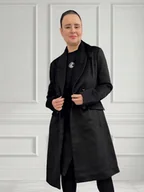 Płaszcze damskie - Karl Lagerfeld płaszcz wełniany kolor czarny [rozmiar L] - miniaturka - grafika 1