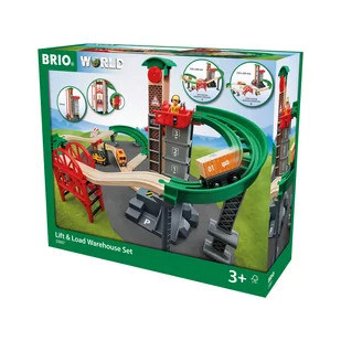 Brio GmbH BRIO World 33887  duży zestaw magazyn-zestaw z zamkiem do wciągania części drewniane kolejki - Pociągi dla dzieci - miniaturka - grafika 3
