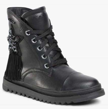 GEOX BOTKI ZA KOSTKĘ CZARNE OZDOBNE CASUAL 28 1Ż3E
