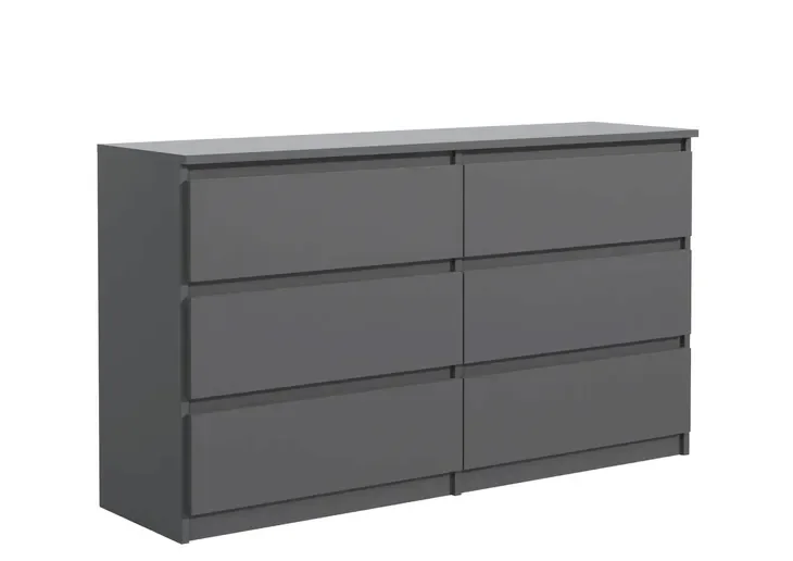 Komoda 6 Szuflad 120cm Antracyt