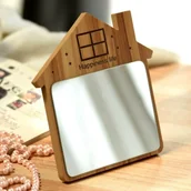 Lusterka do makijażu - Lustro Lusterko Drewniane Domek Hapiness Life - miniaturka - grafika 1