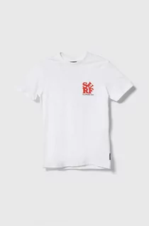 Koszulki dla chłopców - Quiksilver t-shirt bawełniany dziecięcy SURF SS BOE kolor biały z nadrukiem - grafika 1