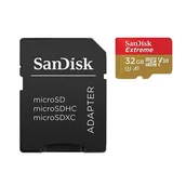 Karty pamięci - SanDisk Extreme microSDHC 32GB A1 V30 UHS-I U3 100/60 MB/s z adapterem - miniaturka - grafika 1