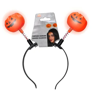 Opaska ŚWIECĄCA na głowę pomarańczowa DYNIE Dynia 20cm HALLOWEEN - Dodatki do strojów karnawałowych - miniaturka - grafika 1
