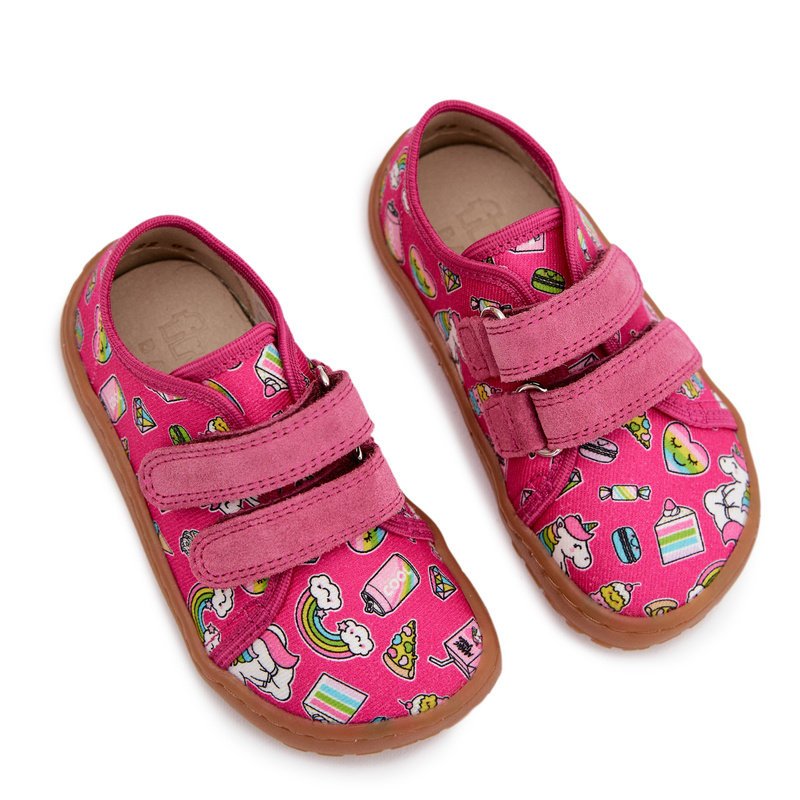 Kapcie Dziecięce Barefoot Froddo Canvas G1700440-10 Fuksja 26-32