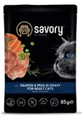 Mokra karma dla kotów - SAVORY Cat Adult Salmon and Peas 85g (saszetka) - miniaturka - grafika 1