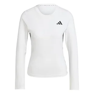 adidas Kobiety Train Essentials Long Sleeve 3-Stripes Workout Top, white/black, XL - Koszulki i topy damskie - miniaturka - grafika 1