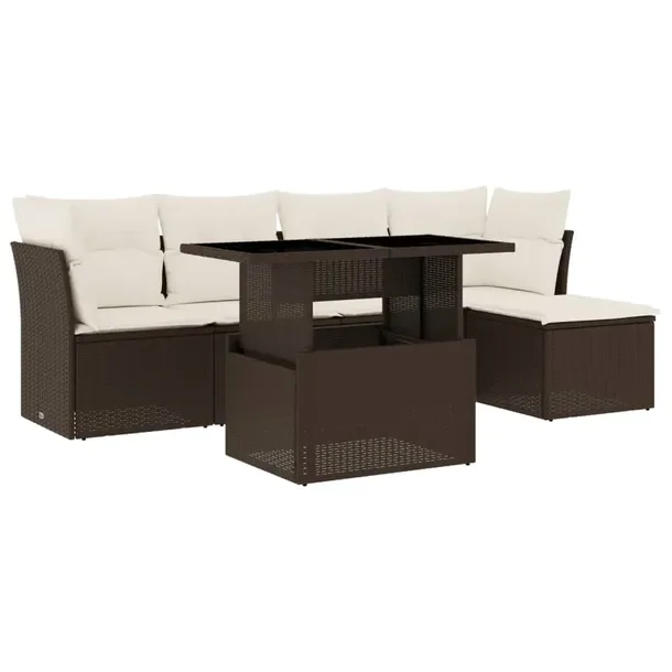 Zestaw wypoczynkowy rattan PE brązowy 100x55x44/73cm