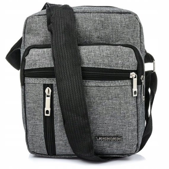 Torba Saszetka Męska Na Ramię Sportowa Torebka Raportówka Pojemna Szara