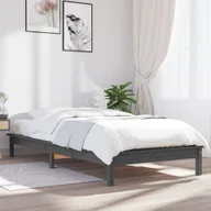 Łóżka - Łóżko z litego drewna sosna szara 100x200 cm - miniaturka - grafika 1
