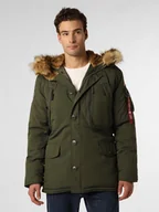 Kurtki męskie - Alpha Industries Parka męska Mężczyźni Sztuczne włókno zielony jednolity, S - miniaturka - grafika 1