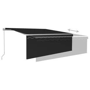 Lumarko Ręcznie zwijana markiza z zasłoną, 4x3 m, antracytowa - Markizy - miniaturka - grafika 6