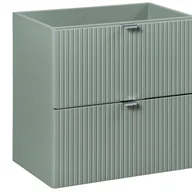 Szafki łazienkowe - Szafka łazienkowa LINE REED GREEN 60 cm zielona ryflowane fronty wisząca - miniaturka - grafika 1