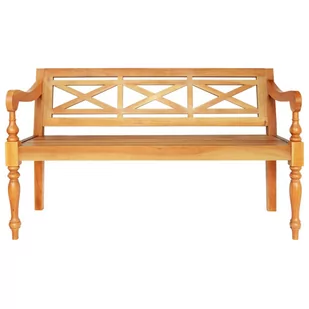 VidaXL Lumarko Ławka Batavia, 123 cm, lite drewno mahoniowe, jasnobrązowa 337078 VidaXL - Ławki do przedpokoju - miniaturka - grafika 1