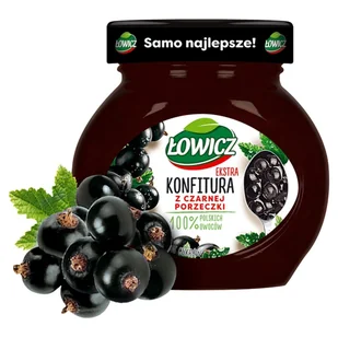 Łowicz KONFITURA Z CZARNYCH PORZECZEK NISKOSŁODZONA 240 G - Konfitury, marmolady, powidła - miniaturka - grafika 1