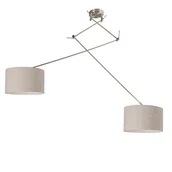 Lampy sufitowe - QAZQA Lampa wisząca regulowana stal klosz jasnonszary 35cm - Blitz II - miniaturka - grafika 1