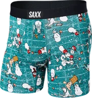 Majtki męskie - Bokserki męskie szybkoschnące SAXX VIBE Boxer Brief bałwany - zielony - miniaturka - grafika 1