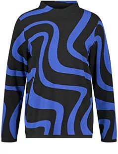GERRY WEBER Edition Damski sweter 770569-44713, czarny/niebieski wzór, 38 - Swetry damskie - miniaturka - grafika 1