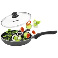 Patelnie - PATELNIA TRADYCYJNA Z FAKTURĄ PLASTRA MIODU MAJA 20CM INDUKCJA + POKRYWKA - miniaturka - grafika 1