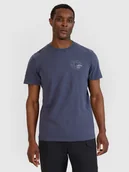 Koszulki męskie - 4F T-shirt regular z nadrukiem męski - szary S - miniaturka - grafika 1