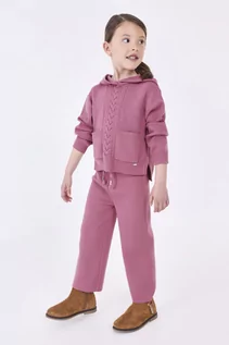 Dresy i komplety dla dziewczynek - Komplet dziewczęcy długie spodnie + bluzka różowy - grafika 1