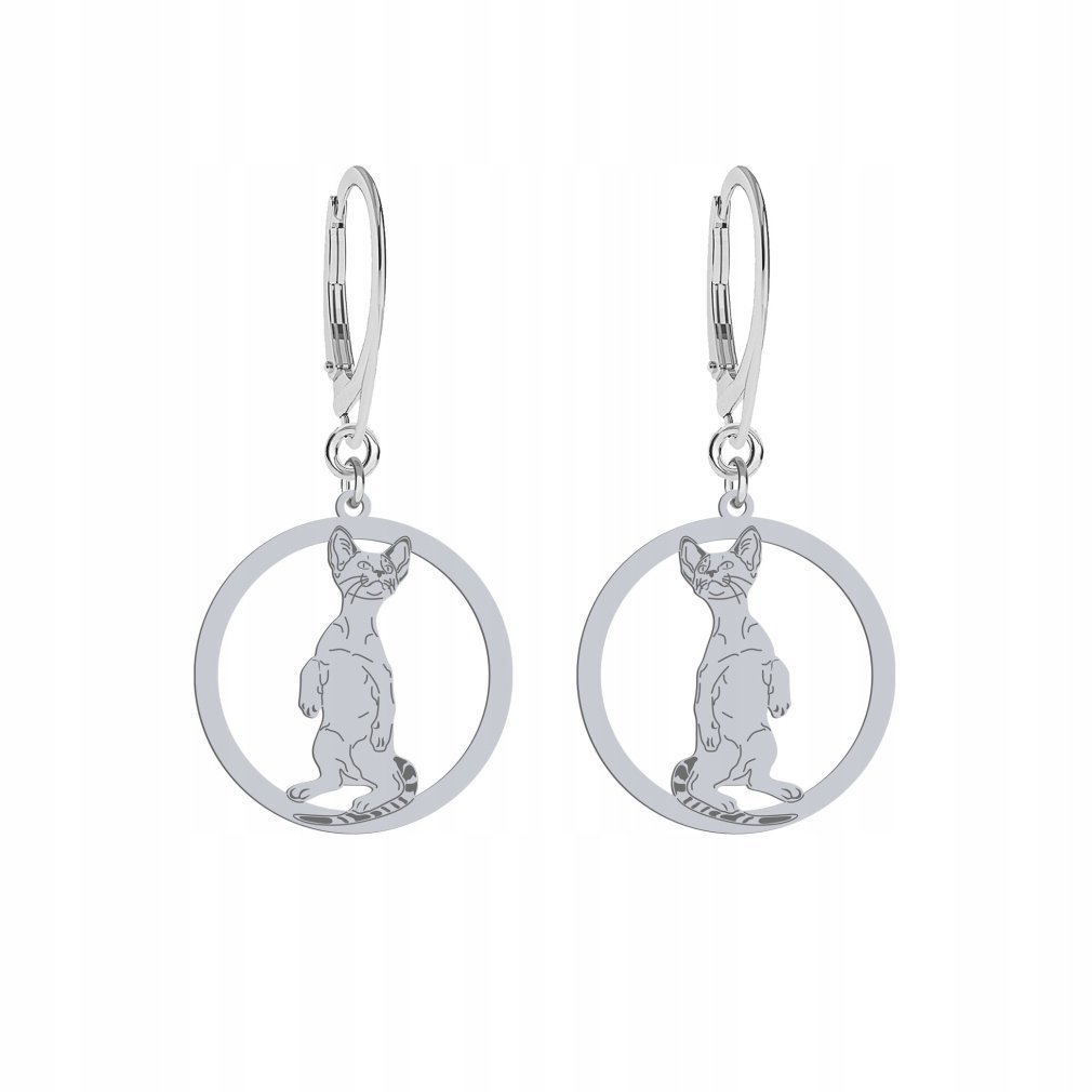 Kolczyki Srebrne Kot Syjamski 925 Biżuteria Kobieta Prezent GRAWER GRATIS