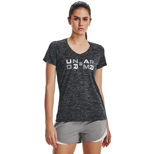 Damska Koszulka z krótkim rękawem UNDER ARMOUR TECH TWIST GRAPHIC SSV 1377204-001 – Czarny - Koszulki i topy damskie - miniaturka - grafika 1