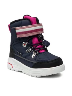 Buty dla dziewczynek - Tommy Hilfiger Śniegowce Technical Bootie T1A5-32031-0279A082 Granatowy - grafika 1