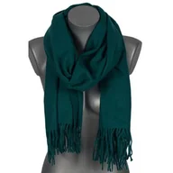 Apaszki i szaliki damskie - Szalik damski BAWEŁNIANY na prezent z frędzlami FG-65 BUTELKOWY - miniaturka - grafika 1