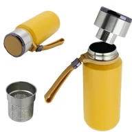 Kubki termiczne - TERMOS KUBEK TERMICZNY PODRÓŻNY STALOWY 650 ml  DO KAWY HERBATY WODY +SITKO - miniaturka - grafika 1