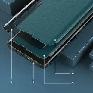 Eco Leather View Case elegancki futerał etui z klapką i funkcją podstawki Samsung Galaxy A22 4G pomarańczowy - Etui i futerały do telefonów - miniaturka - grafika 10
